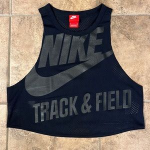 Nike womens crop mesh tank (black) size small